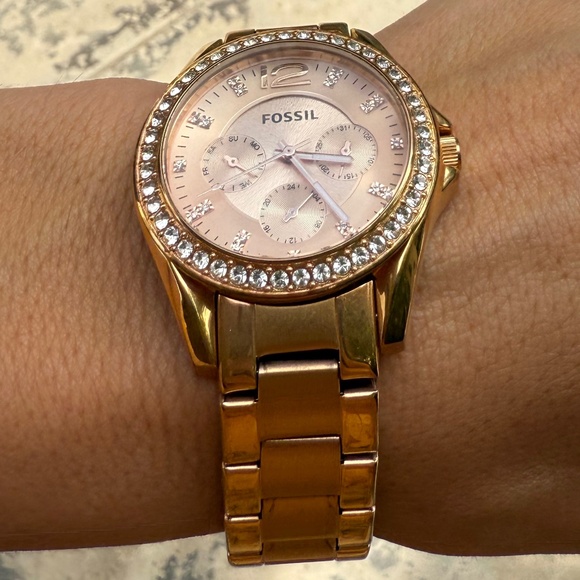 Women's Riley Rose Gold Plated Stainless Steel Bracelet Watch 38mm - Picture 3 of 4